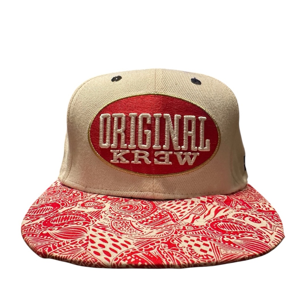 Custom KR3W Black and Cream Snapback Hat
